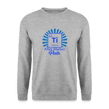 Hüft-OP-Shirt, Ti-Titan-Periodenelement - Unisex Pullover - Weißgrau meliert - Vorne - Alina (178cm) & Michal (187cm)