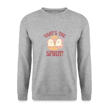 Ghost Spirit Hilarious Cute Friends Pun - Unisex Sweatshirt - salt & pepper - Front - Alina (178cm) & Michal (187cm)