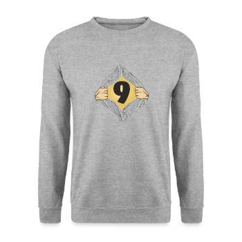 9 HEMD AUFZIEHEN - Unisex Pullover - Weißgrau meliert - Vorne - Alina (178cm) & Michal (187cm)