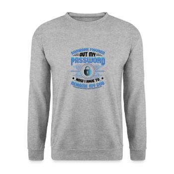 Lustige Cybersecurity Passwort Rename My Dog Tech - Unisex Pullover - Weißgrau meliert - Vorne - Alina (178cm) & Michal (187cm)