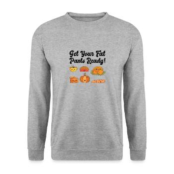 Thanksgiving Party Fall Season Pumpkin Pies Turkey - Unisex Sweatshirt - salt & pepper - Front - Alina (178cm) & Michal (187cm)