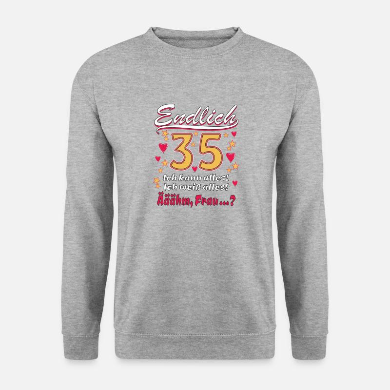 ENDLICH 35 - Unisex Pullover - Weißgrau meliert