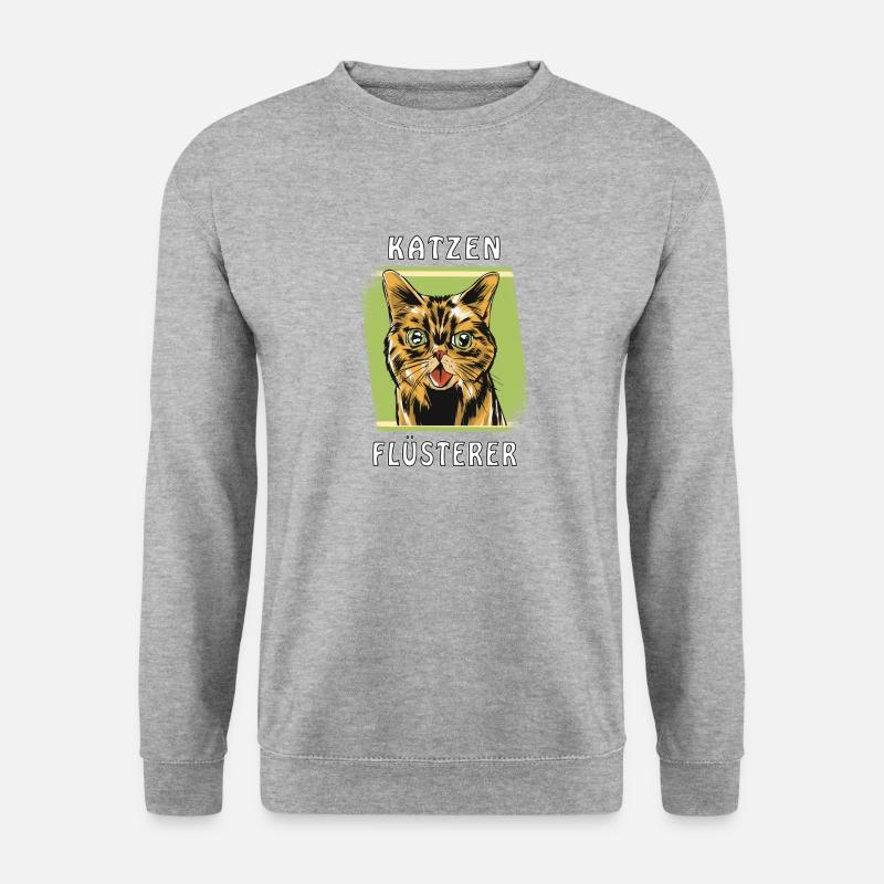 KATZEN FLÜSTERER - Unisex Pullover - Weißgrau meliert