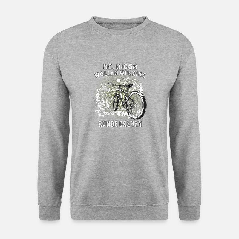 FAHRRAD HE DIGGA - Unisex Pullover - Weißgrau meliert