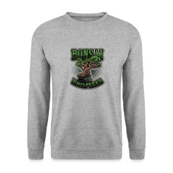 Bonsai whisperer, bonsai tree. - Unisex Sweatshirt - salt & pepper - Front - Alina (178cm) & Michal (187cm)