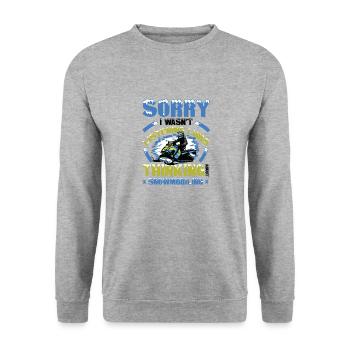 Thinking about Snowmobiling Snowmobile - Unisex Sweatshirt - salt & pepper - Front - Alina (178cm) & Michal (187cm)