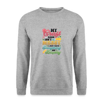 Messy craft room Everything on the display - Unisex Sweatshirt - salt & pepper - Front - Alina (178cm) & Michal (187cm)