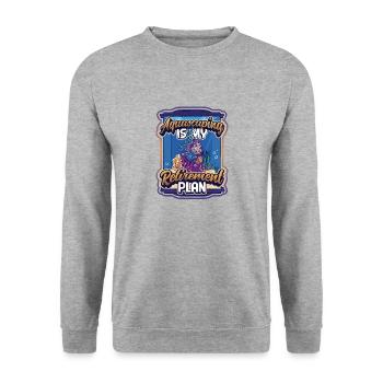 Aquascaping, Ist Mein Ruhestandsplan. - Unisex Pullover - Weißgrau meliert - Vorne - Alina (178cm) & Michal (187cm)