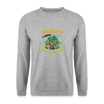 Tut Mir Leid, Dass Ich An Diesem Wochenende - Unisex Pullover - Weißgrau meliert - Vorne - Alina (178cm) & Michal (187cm)