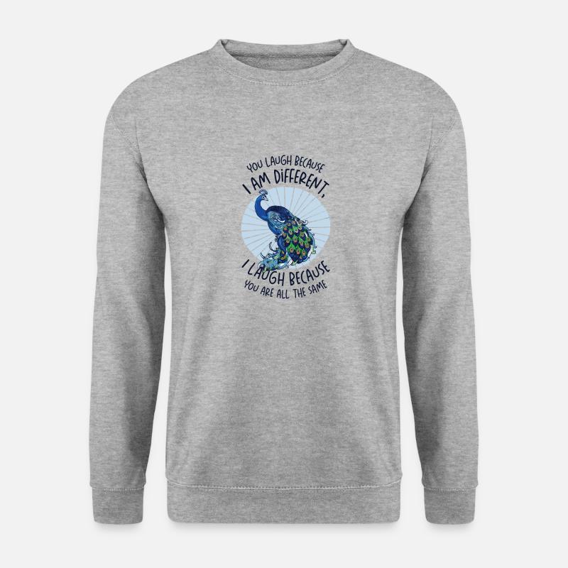 Peacock Positivity Different Inspirational - Unisex Sweatshirt - salt & pepper