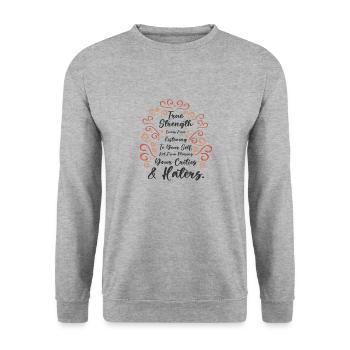 Encouraging People Self-care Motivator Positivity - Unisex Sweatshirt - salt & pepper - Front - Alina (178cm) & Michal (187cm)