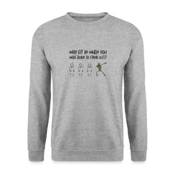 Colorful Skeleton Dabbing Support Autism Awareness - Unisex Sweatshirt - salt & pepper - Front - Alina (178cm) & Michal (187cm)