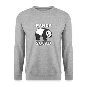 Panda Squad Lustiger Spruch Eukalyptus - Unisex Pullover - Weißgrau meliert - Vorne - Alina (178cm) & Michal (187cm)