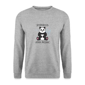 Animal sauvage : panda, ours, nature sauvage - Sweat-shirt Unisexe - gris chiné - Devant - Alina (178cm) & Michal (187cm)