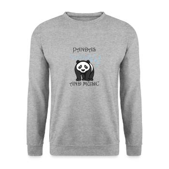 Eucalyptus Panda Bear Music Notes Musician Clef - Unisex Sweatshirt - salt & pepper - Front - Alina (178cm) & Michal (187cm)