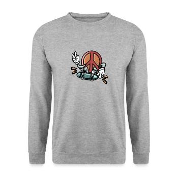 Peace Sign Vintage Glasses Peace Lover Positivity - Unisex Sweatshirt - salt & pepper - Front - Alina (178cm) & Michal (187cm)