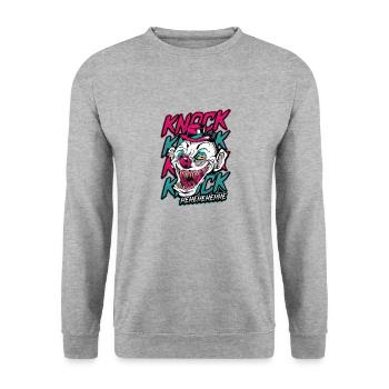 Gruseliger Clown, Clown effrayant. - Sweat-shirt Unisexe - gris chiné - Devant - Alina (178cm) & Michal (187cm)