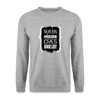 geburtstagsgeschenk bachhund statement witzig - Unisex Pullover - Weißgrau meliert - Vorne - Alina (178cm) & Michal (187cm)