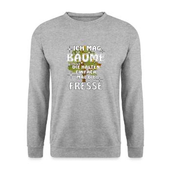 ICH MAG BÄUME - Unisex Pullover - Weißgrau meliert - Vorne - Alina (178cm) & Michal (187cm)