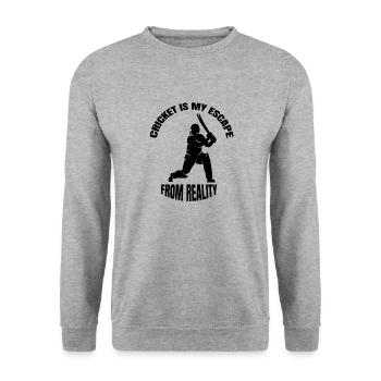Cricket Slogan Cadeau Cricket Fan Team Cricket - Sweat-shirt Unisexe - gris chiné - Devant - Alina (178cm) & Michal (187cm)