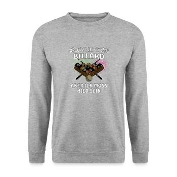 BILLARD - Unisex Pullover - Weißgrau meliert - Vorne - Alina (178cm) & Michal (187cm)