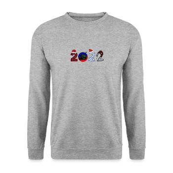 2022 - Cool Funny Christmas Pajama Top - Unisex Sweatshirt - salt & pepper - Front - Alina (178cm) & Michal (187cm)