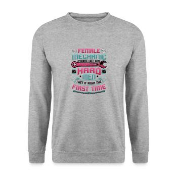 Mécanicien - Sweat-shirt Unisexe - gris chiné - Devant - Alina (178cm) & Michal (187cm)