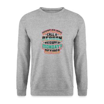 Happy employee, retired. - Unisex Sweatshirt - salt & pepper - Front - Alina (178cm) & Michal (187cm)