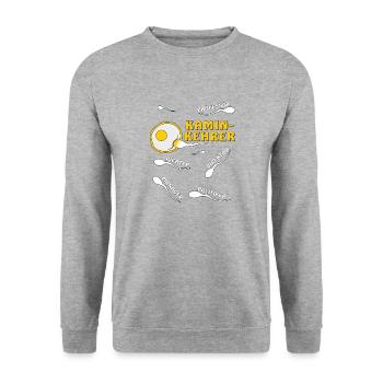KAMINKEHRER - Unisex Pullover - Weißgrau meliert - Vorne - Alina (178cm) & Michal (187cm)