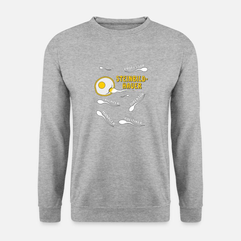 STEINBILDHAUER - Unisex Pullover - Weißgrau meliert