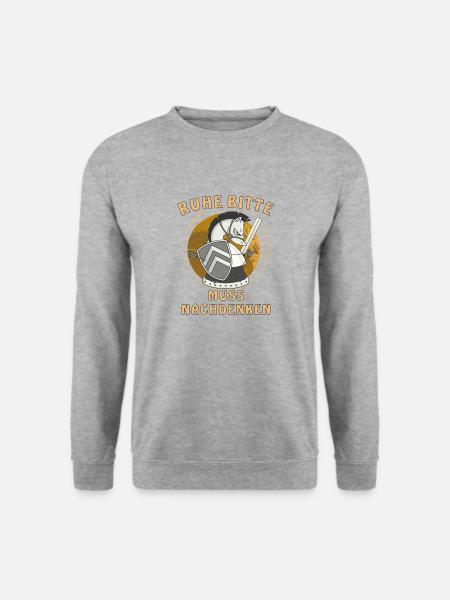 SCHACH RUHE BITTE MUSS NACHDENKEN - Unisex Pullover - Weißgrau meliert