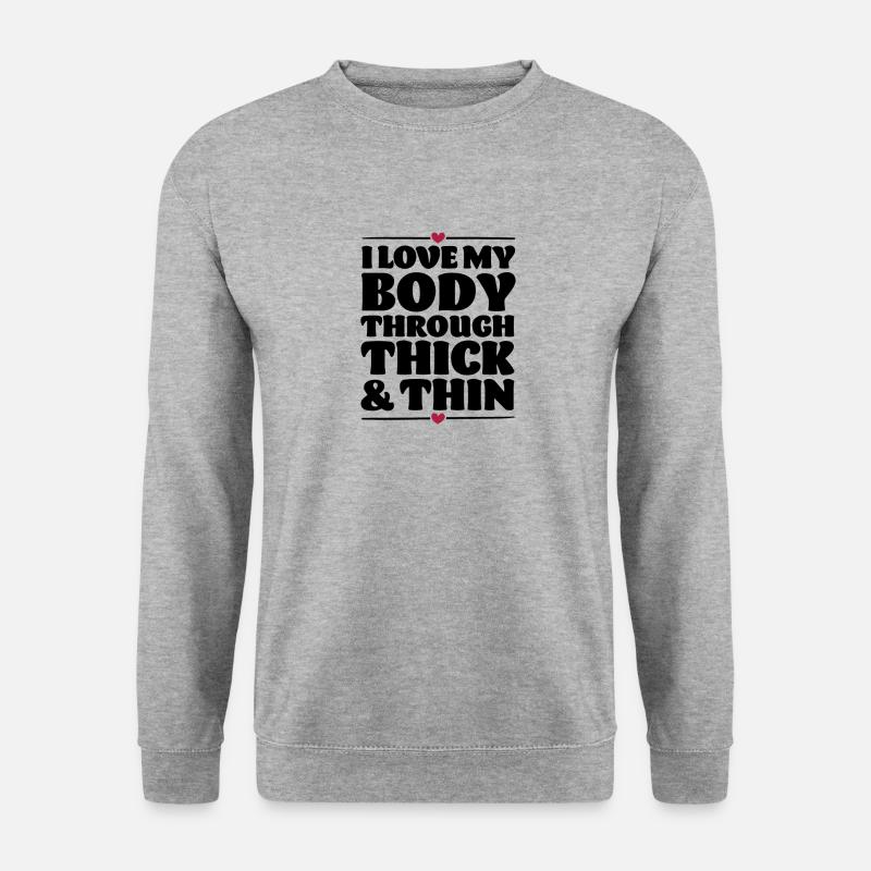 Liebe deinen Körper - Unisex Pullover - Weißgrau meliert