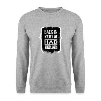 quote sayings astrology fun happy cool - Unisex Pullover - Weißgrau meliert - Vorne - Alina (178cm) & Michal (187cm)