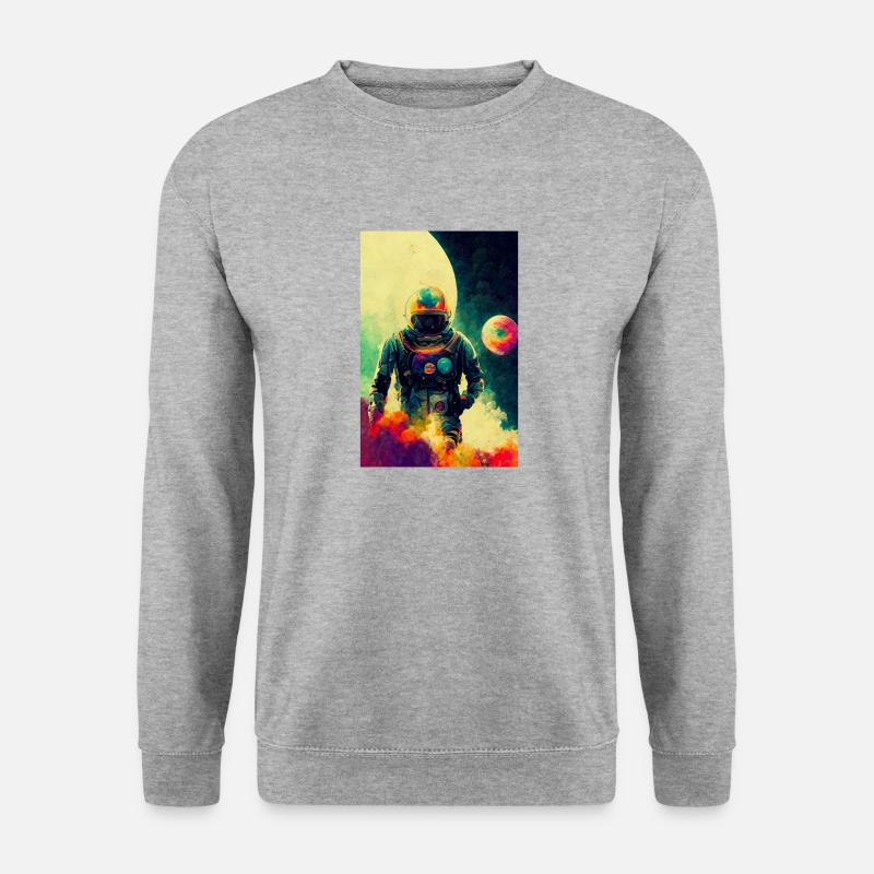 Astronaut Grunge-Style Candy-Pop - Unisex Pullover - Weißgrau meliert
