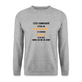 Compliqué beau gosse et 40 ans - Sweat-shirt Unisexe - gris chiné - Devant - Alina (178cm) & Michal (187cm)