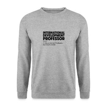 Professeur de développement international - Sweat-shirt Unisexe - gris chiné - Devant - Alina (178cm) & Michal (187cm)