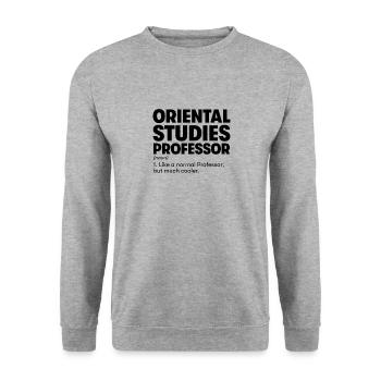 Professor für Orientalistik - Unisex Pullover - Weißgrau meliert - Vorne - Alina (178cm) & Michal (187cm)