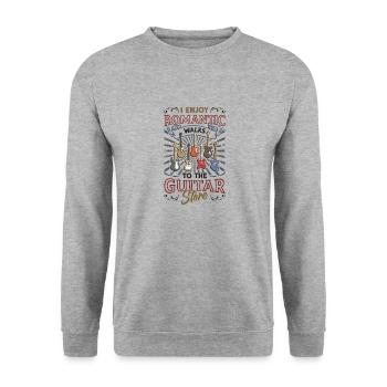 Ich Genieße Romantische Spaziergänge. - Unisex Pullover - Weißgrau meliert - Vorne - Alina (178cm) & Michal (187cm)