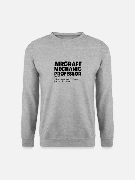 Professor für Fluggerätmechanik - Unisex Pullover - Weißgrau meliert