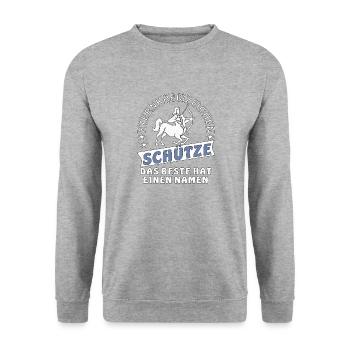 SCHÜTZE - Unisex Pullover - Weißgrau meliert - Vorne - Alina (178cm) & Michal (187cm)