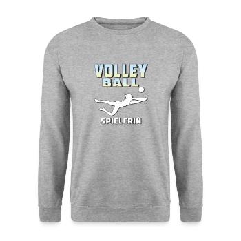 VOLLEYBALL SPIELERIN - Unisex Pullover - Weißgrau meliert - Vorne - Alina (178cm) & Michal (187cm)