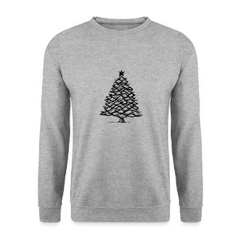 Christmas Tree Christmas Tree Holiday Winter 5 - Unisex Sweatshirt - salt & pepper - Front - Alina (178cm) & Michal (187cm)