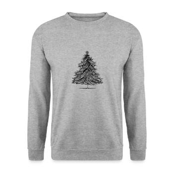 Christmas Tree Christmas Tree Holiday Winter 28 - Unisex Sweatshirt - salt & pepper - Front - Alina (178cm) & Michal (187cm)