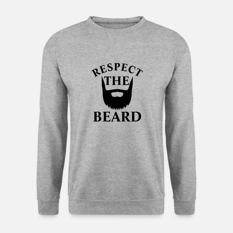 Respektiere den Bart - Unisex Pullover - Weißgrau meliert