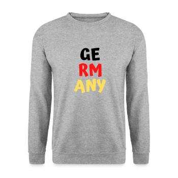 Deutschland Germany - Unisex Pullover - Weißgrau meliert - Vorne - Alina (178cm) & Michal (187cm)
