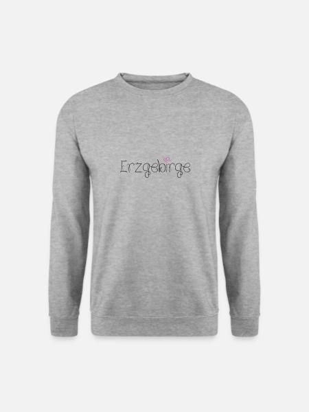 Erzgebirge Liebe Heimat Herz - Unisex Pullover - Weißgrau meliert