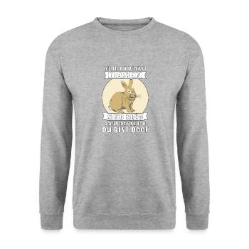 WENN DU DENKST HASEN SIND BLÖD DANN DENKE ICH - Unisex Pullover - Weißgrau meliert - Vorne - Alina (178cm) & Michal (187cm)