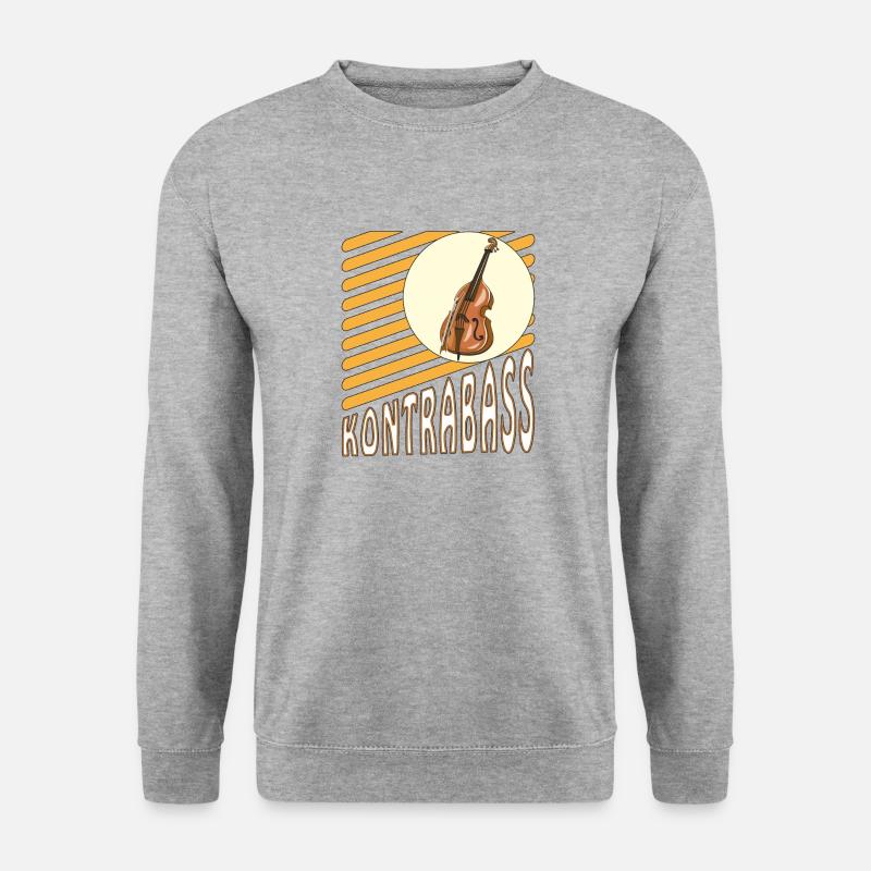 KONTRABASS - Unisex Pullover - Weißgrau meliert