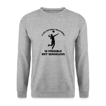 Volleyball de plage Volleyball Volleyball Cadeau de joueur de volleyball - Sweat-shirt Unisexe - gris chiné - Devant - Alina (178cm) & Michal (187cm)