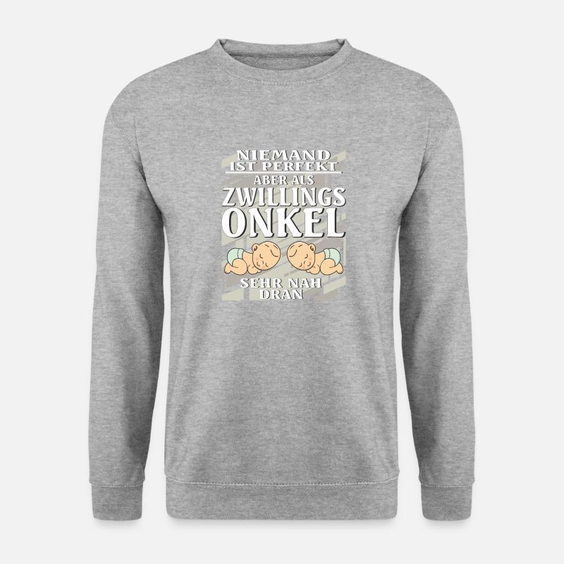 ZWILLINGS ONKEL - Unisex Pullover - Weißgrau meliert